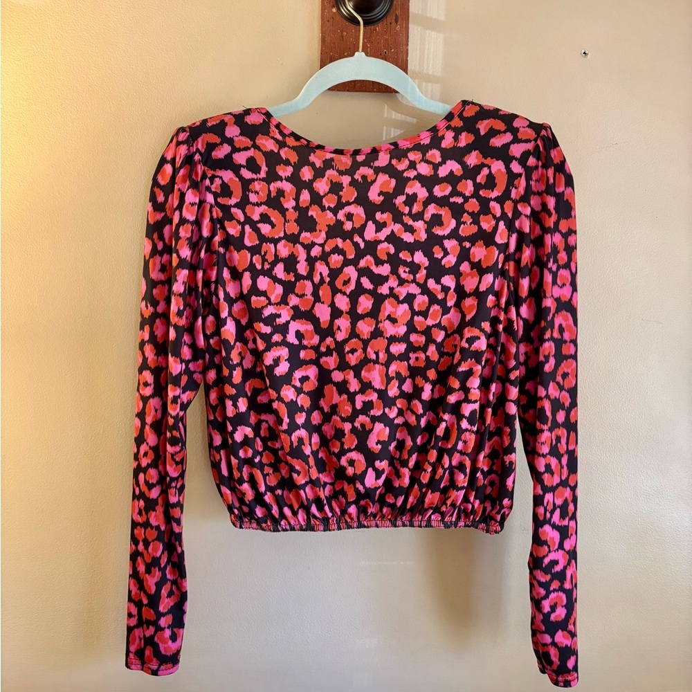 Nasty Gal Pink Cheetah Print Top